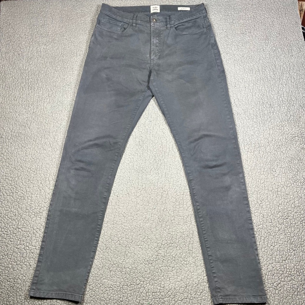 Flint and Tinder 365 Pants Mens Size 33 Grey Slim Fit Cotton Stretch Chinos 5400 - Picture 1 of 12